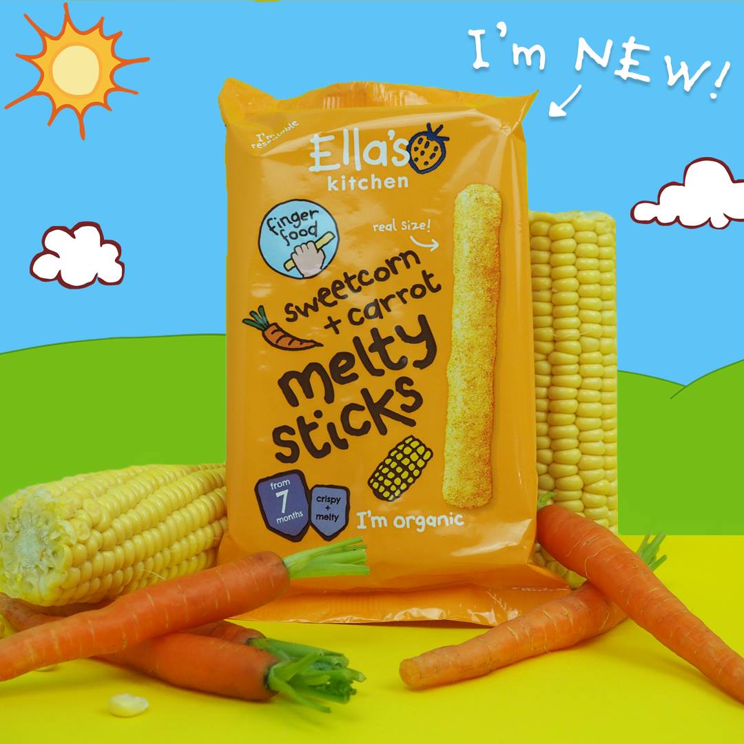 Ella’s Kitchen Sweetcorn and Carrot Melty Sticks (7m+) 16g