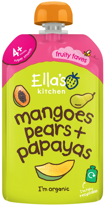 Ella's Kitchen Baby Pouch-Mangoes, Pears And Papayas (4m+) 120g