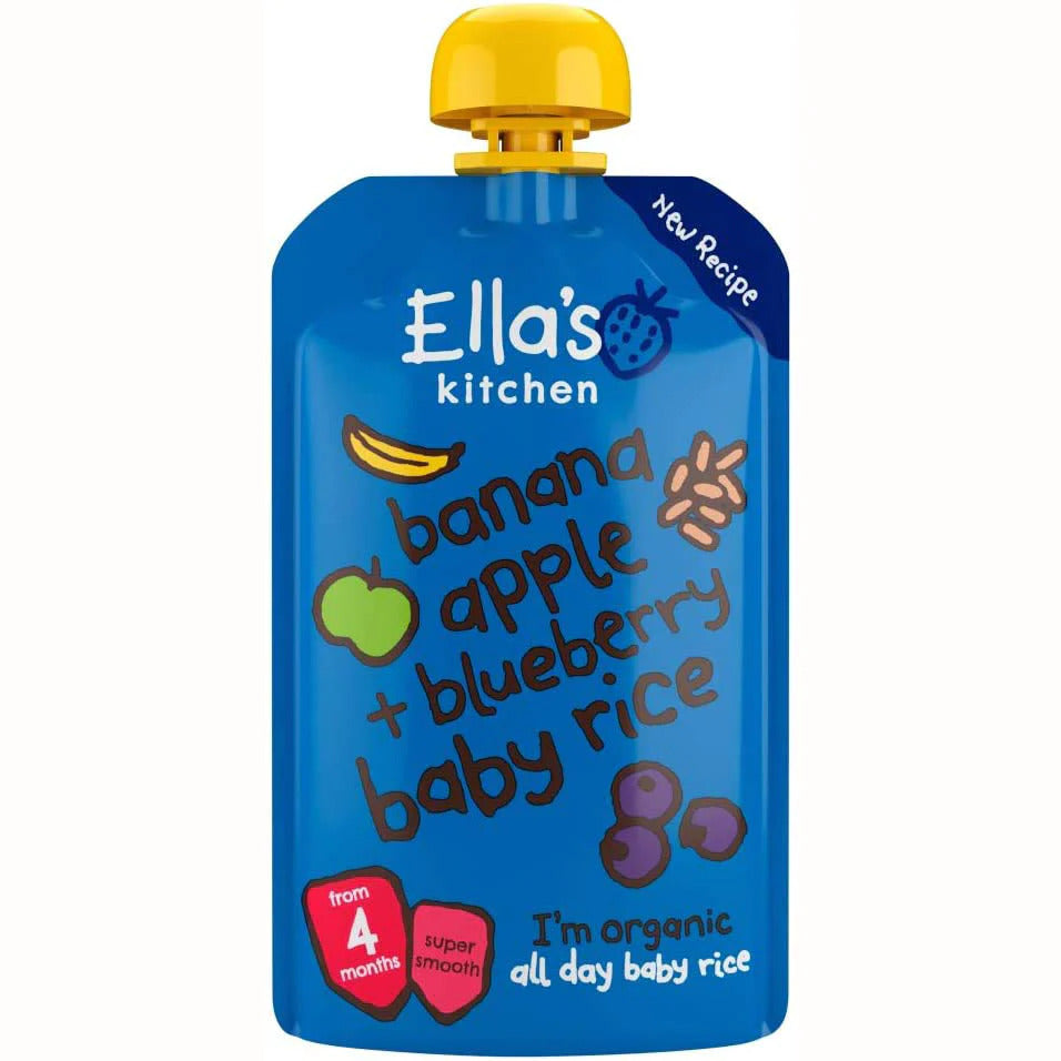 Ella's Kitchen Baby Rice Pouch-Banana Apple & Blueberry (4m+) 120g