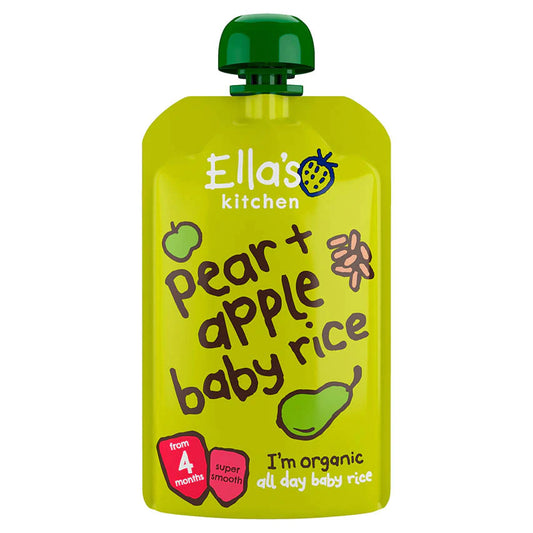 Ella's Kitchen Baby Rice Pouch- Pear & Apple (4m+) 120g