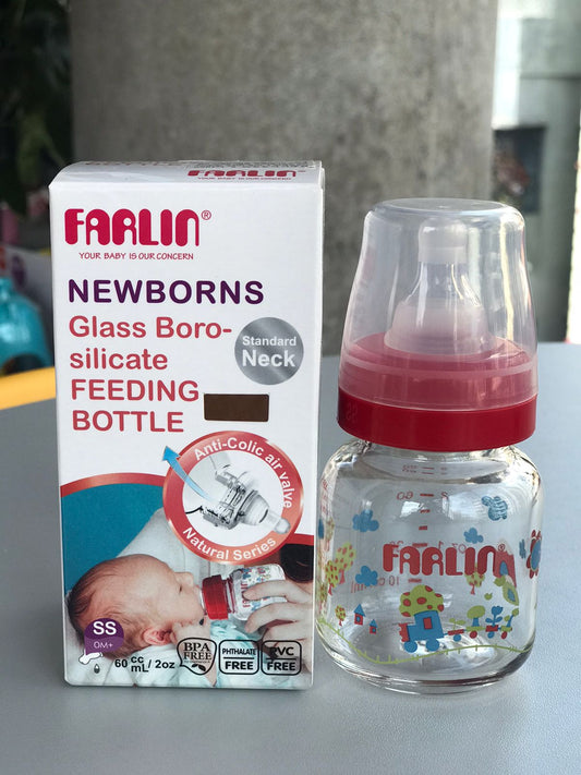 Farlin Newborn Glass Feeding Bottle (0m+) 60ml