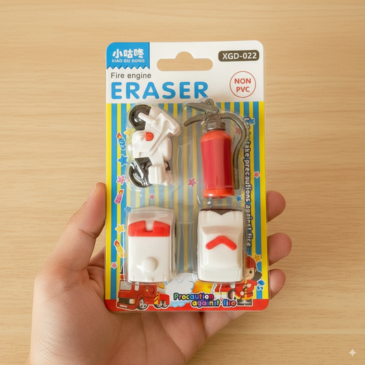 Fire Engine Eraser Set