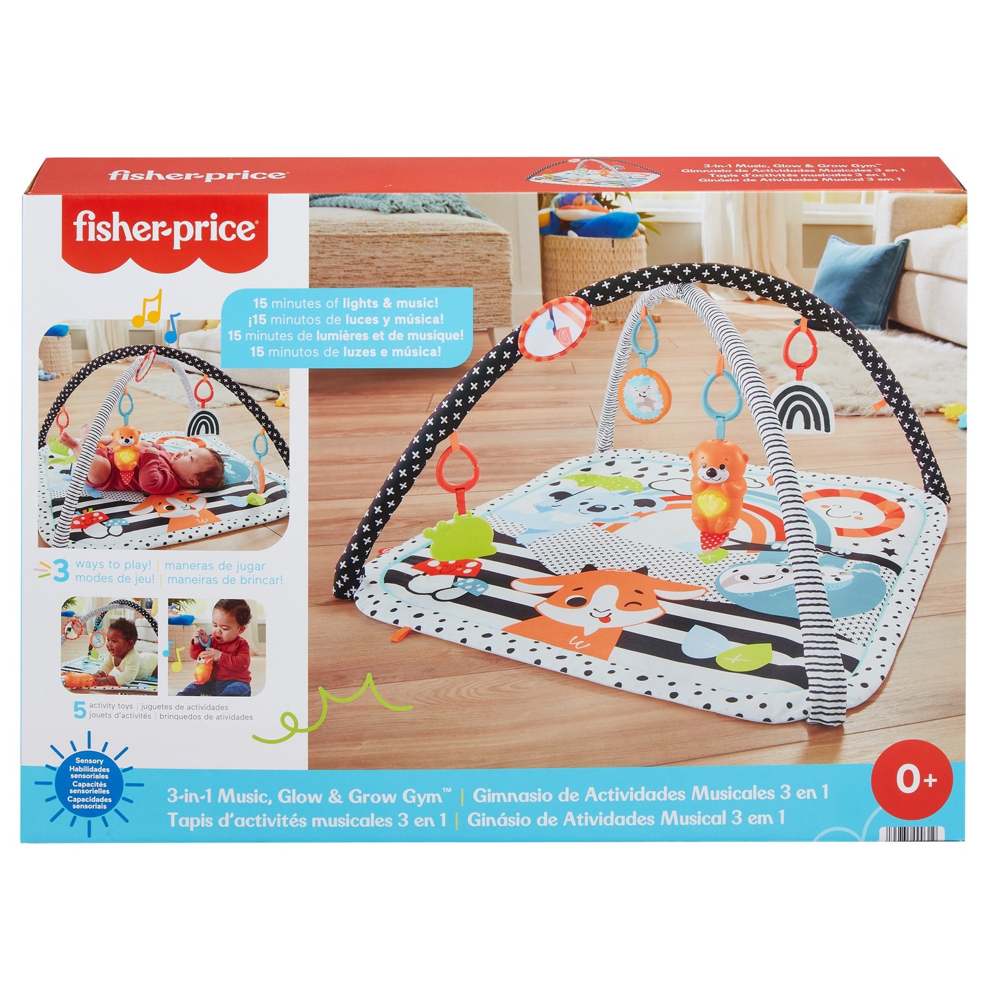 Fisher-Price HBP41 3-in-1 Music, Glow and Grow Gym