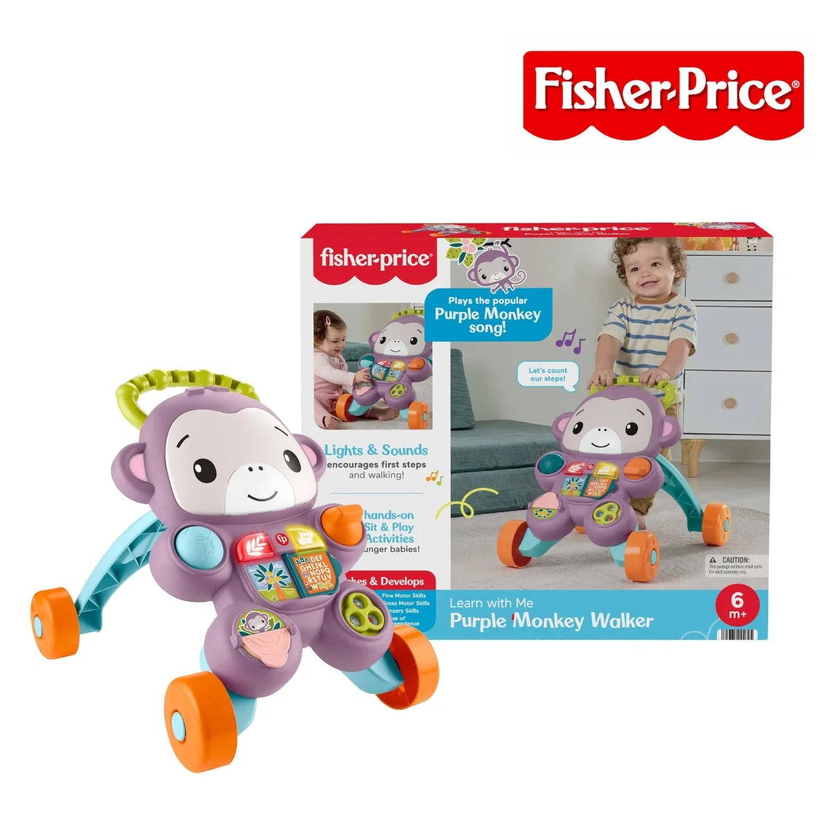 Fisher-Price JFD92 Little Walkers Purple Monkey Walker (6m+)