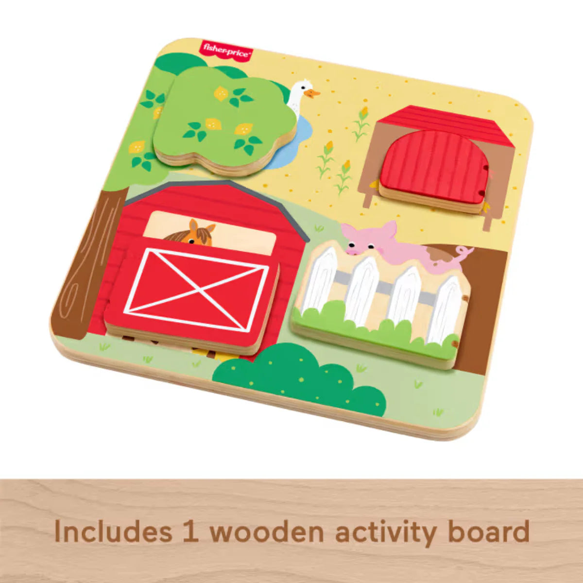 Fisher Price JCY33 Wooden Farm Animal Board (12m+)