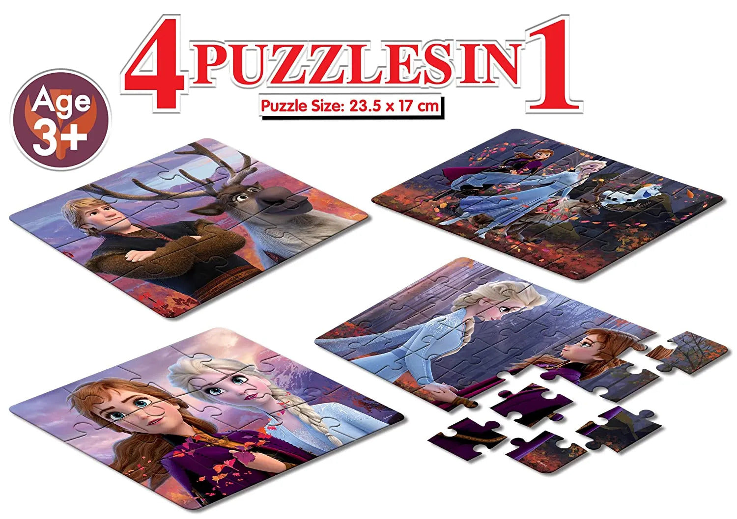 Frank 12909 Frozen II 4-in-1 Puzzles (3Y+)