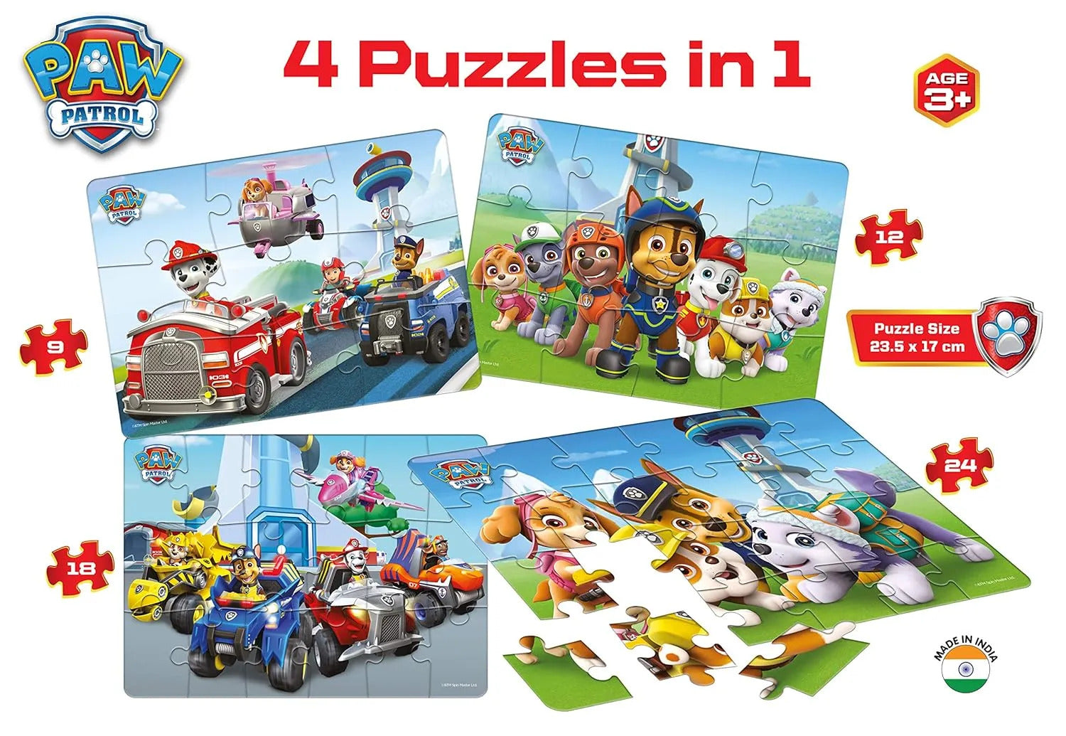 Frank 70302 Paw Patrol 4 In 1 Puzzles (3Y+)