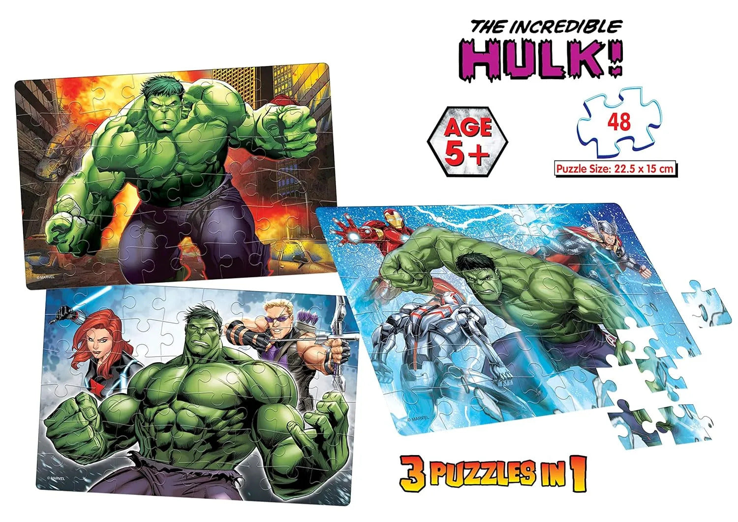 Frank 90156 Marvel The Incredible Hulk 3in1 Puzzle (5Y+)