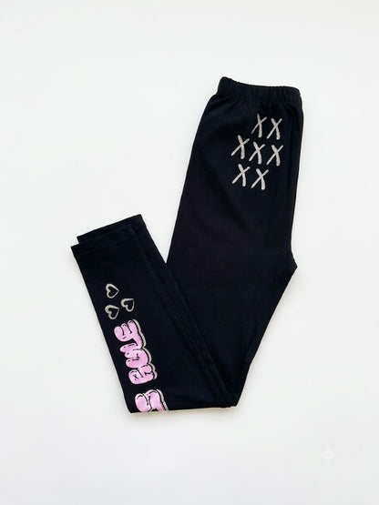 Girl Baby Everyday Wear Leggings-Black X 11-12Y