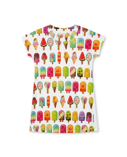 Girl's Colorful Ice-Cream & Popsicle Print Cotton Top - White (3-4Y)