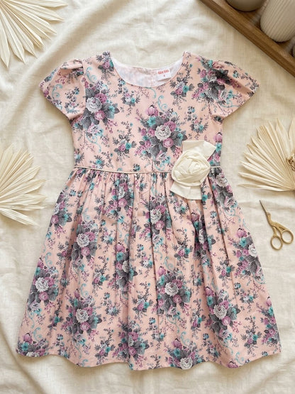 Girl's Lavender Cotton Alice Frock (5-7Y)