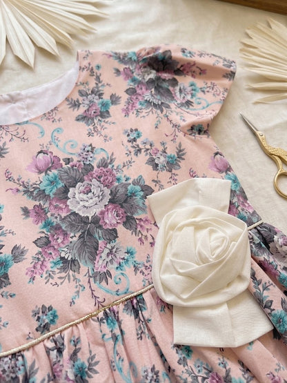 Girl's Lavender Cotton Alice Frock (5-7Y)