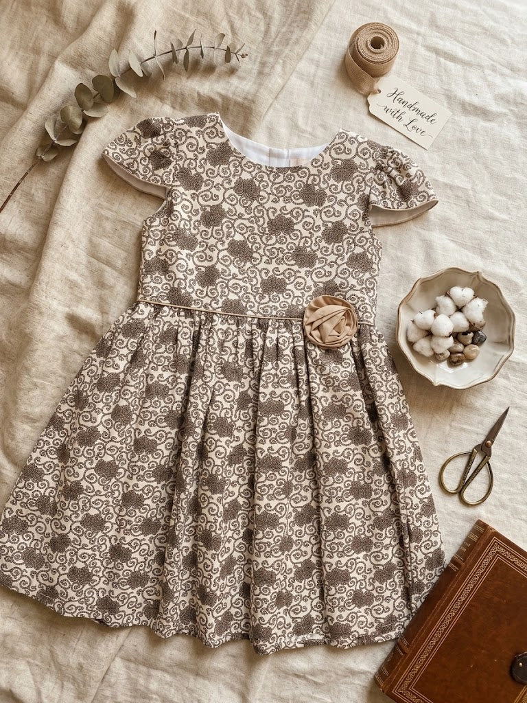Girls' Olive Cotton Alice Frock (8-12Y)