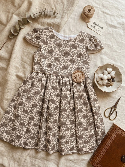 Girls' Olive Cotton Alice Frock (8-12Y)