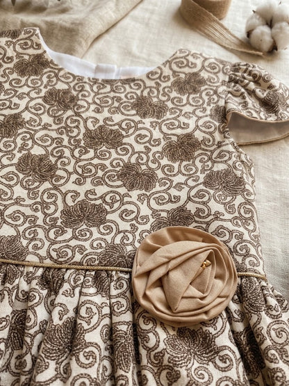 Girls' Olive Cotton Alice Frock (8-12Y)