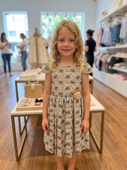 Girls' Olive Cotton Alice Frock (8-12Y)