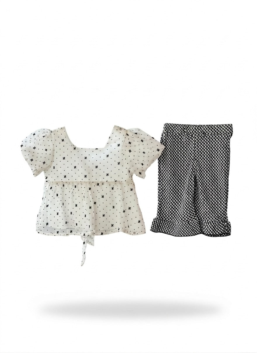 Girls' Polka Dot & Gingham Co-ord Set (12m-24m)
