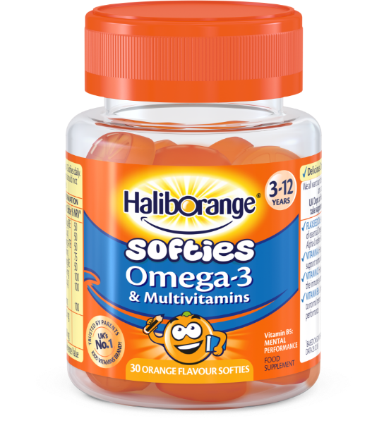 Haliborange Omega-3 & Multivitamin Orange Softies Gummy 30 Tablets (3-12Y)