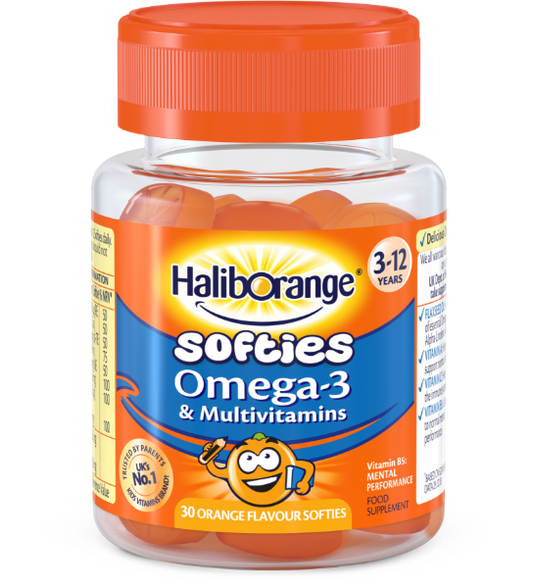 Haliborange Omega-3 & Multivitamin Orange Softies Gummy 30 Tablets (3-12Y)
