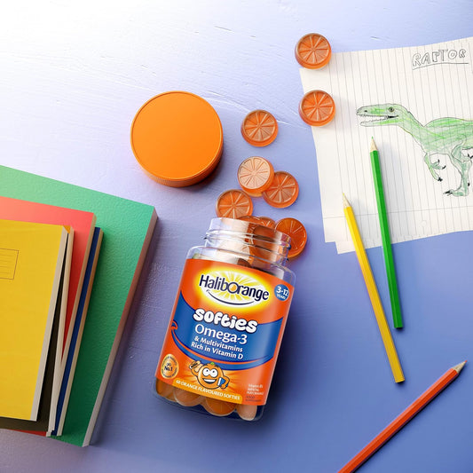 Haliborange Omega-3 & Multivitamin Orange Softies Gummy 30 Tablets (3-12Y)