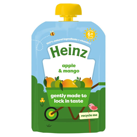 Heinz Apple & Mango Fruit Pouch Baby Food (6+ Months) 100g