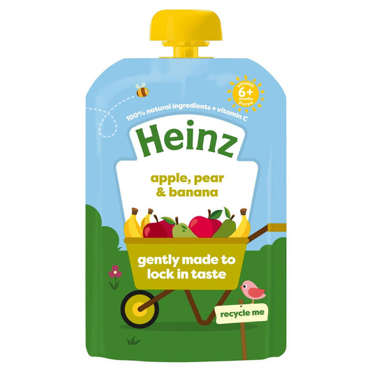 Heinz Apple, Pear & Banana Fruit Pouch Baby Food (6+ Months )100g