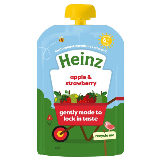Heinz Apple & Strawberry Fruit Pouch Baby Food (6+ Months) 100g