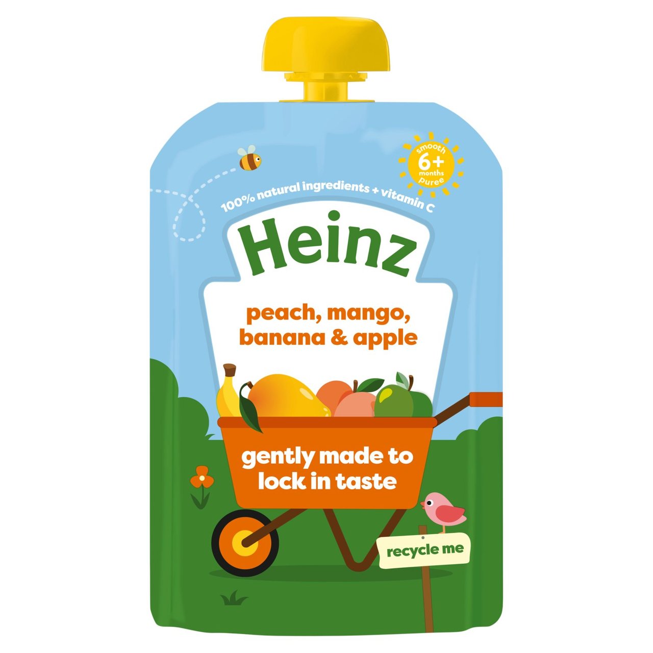 Heinz Peach, Mango, Banana & Apple Fruit Pouch Baby Food (6+ Months) 100g