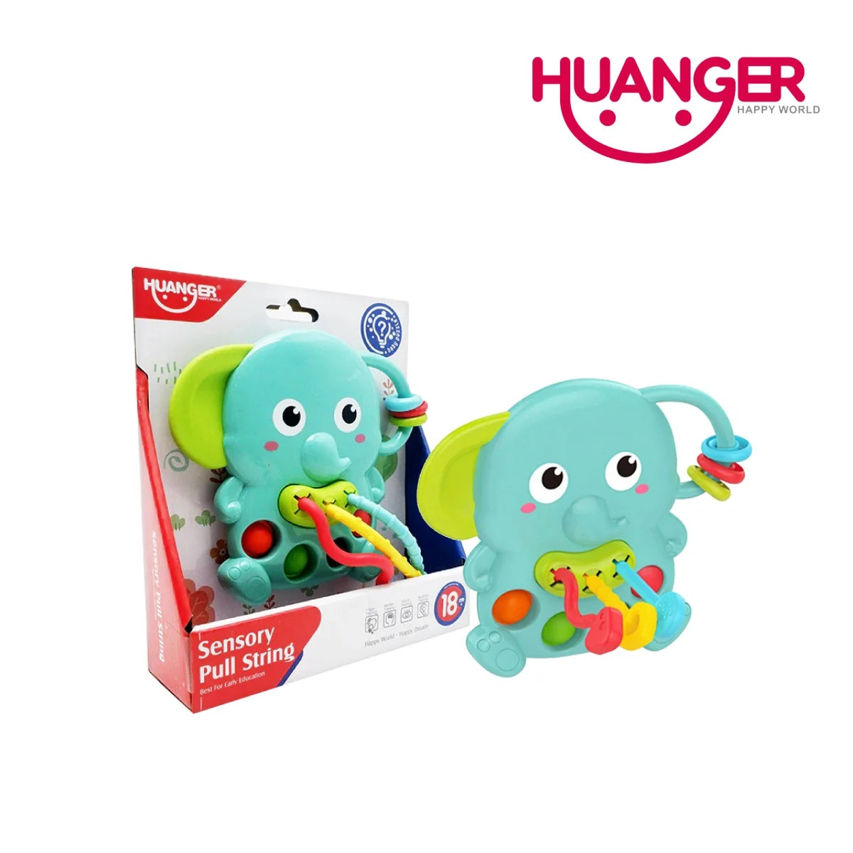 Huanger HE0195 Sensory Pull String Elephant (18m+)