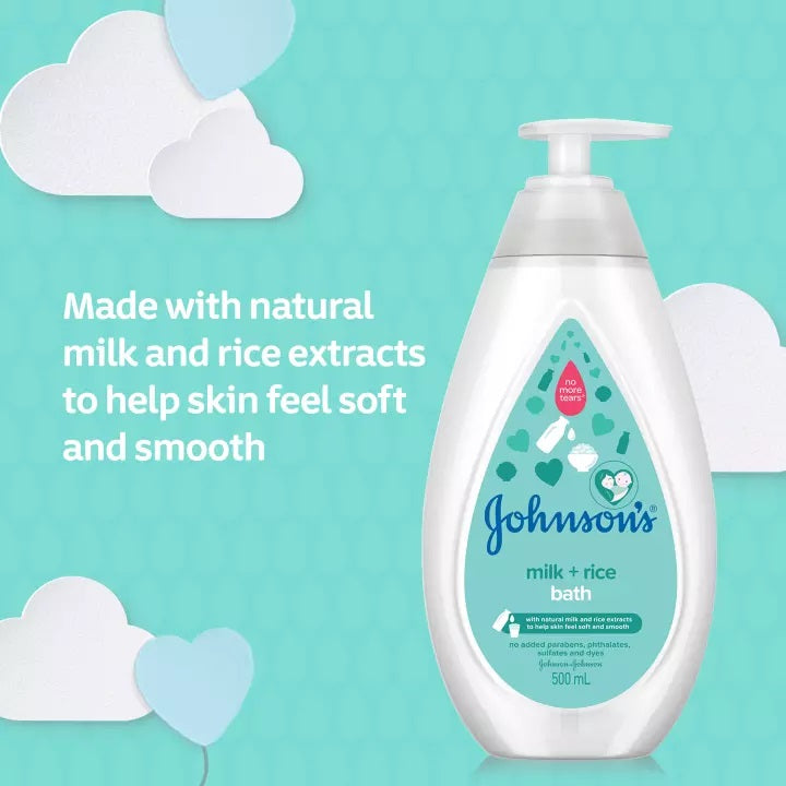 Johnson's Baby Milk + Rice Hair & Body Wash 100ml