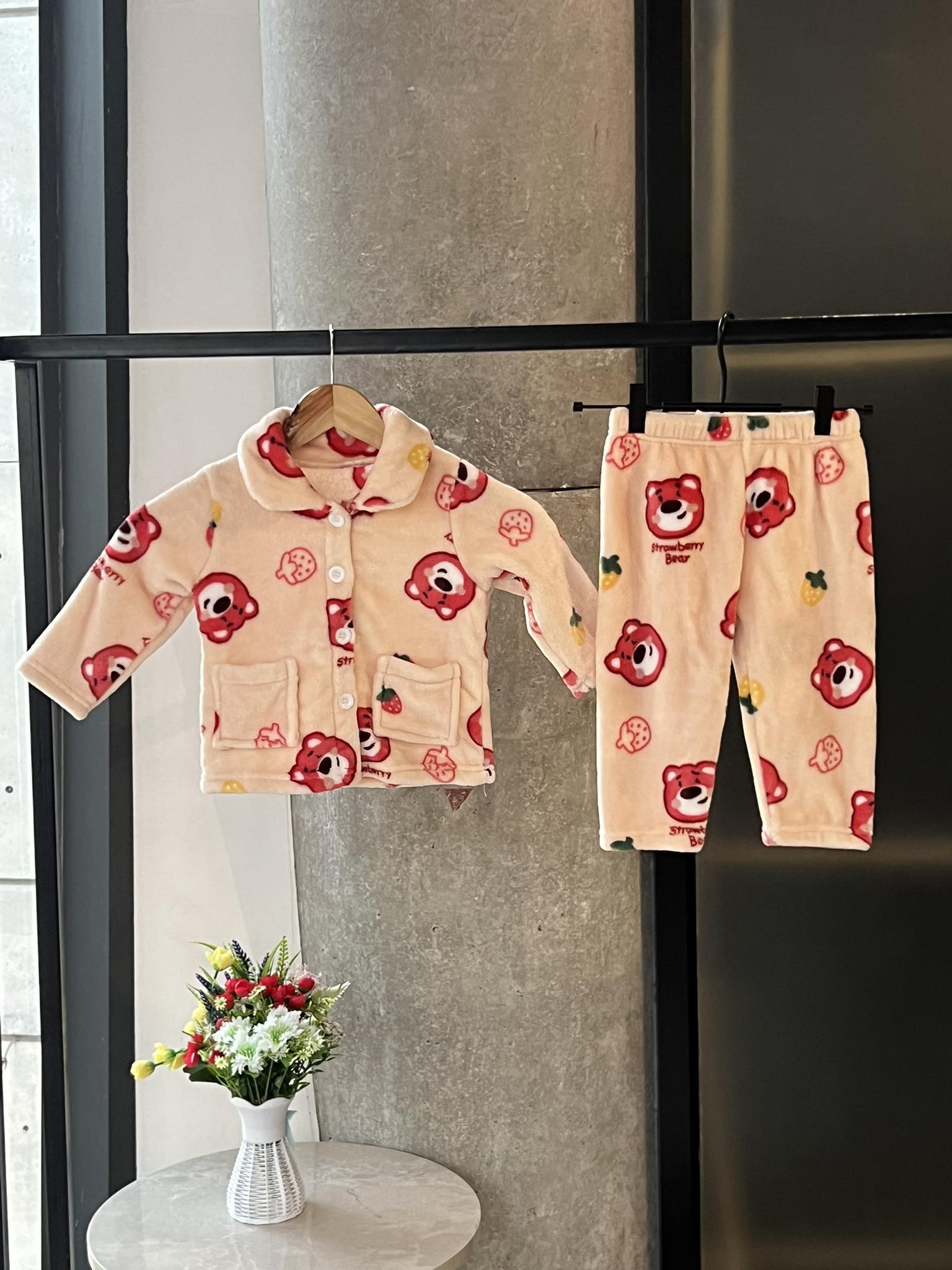 Kid's Winter Pajama Set- Peach