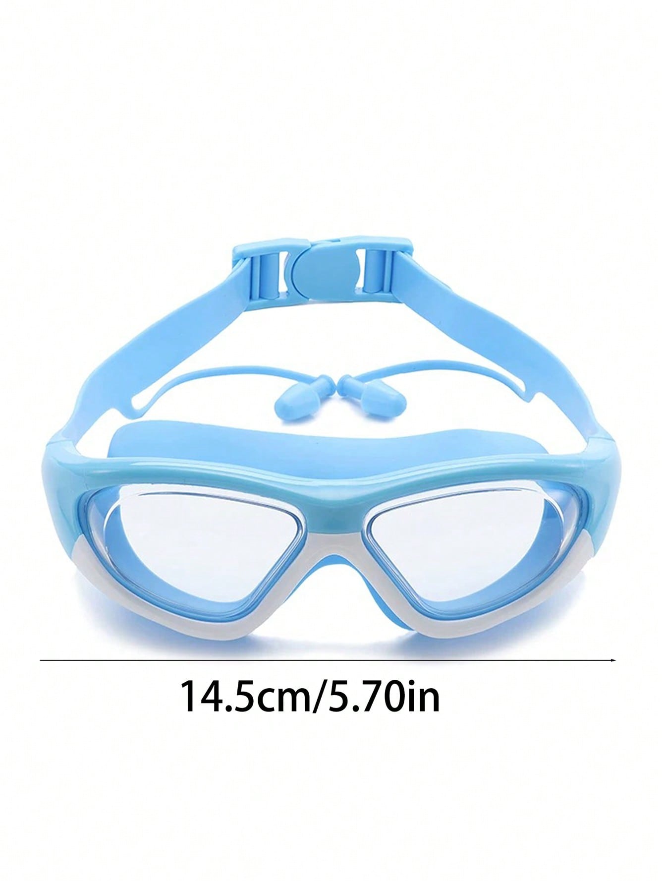 Kids Anti-Fog Waterproof Swimming Goggle With Silicone Ear Plugs-Blue