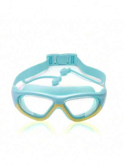 Kids Anti-Fog Waterproof Swimming Goggle With Silicone Ear Plugs-Mint Green