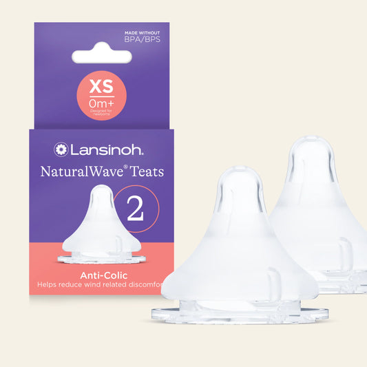 Lansinoh Natural Wave Anti-colic Teat Extra Slow Flow (0m+)- 2pcs