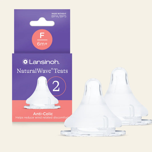 Lansinoh Natural Wave Anti-colic Teat Fast Flow (6m+)- 2pcs