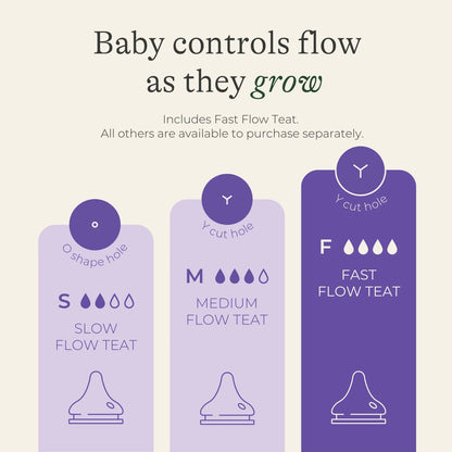 Lansinoh Natural Wave Anti-colic Teat Fast Flow (6m+)- 2pcs