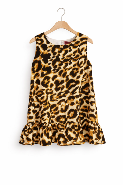 Leopard Print Baby Girl Dress (18m- 3y) (TIPD03)