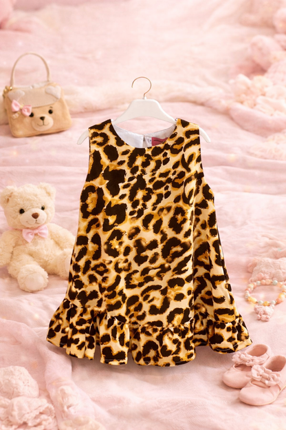 Leopard Print Baby Girl Dress (18m- 3y) (TIPD03)