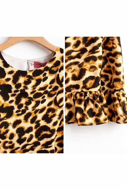 Leopard Print Baby Girl Dress (18m- 3y) (TIPD03)