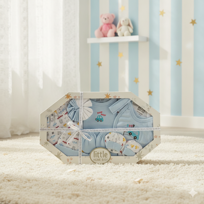 Little Home Baby "Beep Beep Car" Baby Gift Set (Blue)- 10pcs