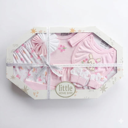 Little Home Baby "Cute Bunny & Flower" Baby Gift Set (Pink)- 10pcs