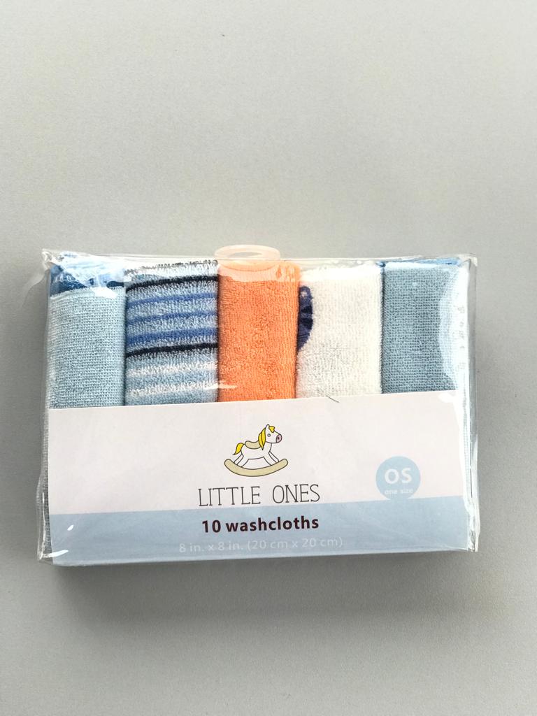Little Ones 10 Pcs Washcloths Pack