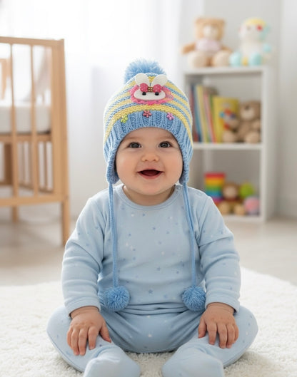 Little Rabbit Striped Earflap Cap-Blue (6m-2y)