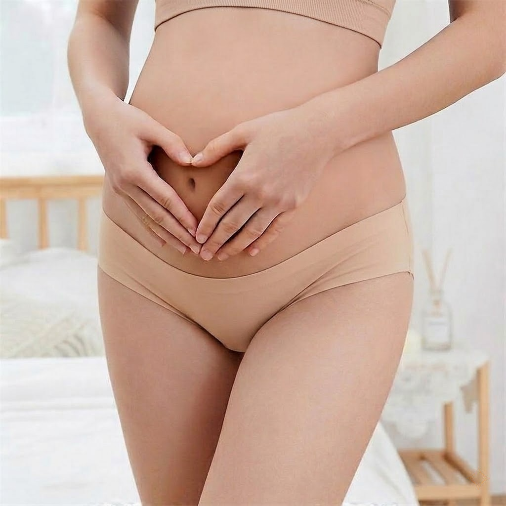 Maternity Crossover V-Shape Panty- Seamless Nude