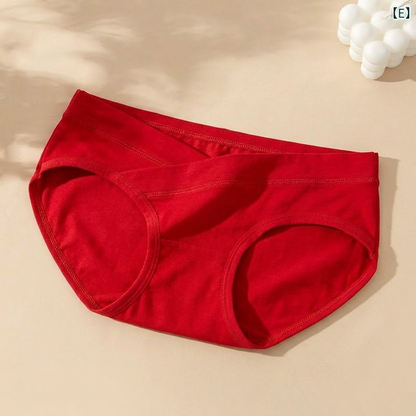 Maternity Crossover V-Shape Panty- Vibrant Red