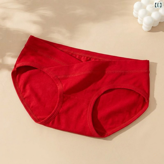 Maternity Crossover V-Shape Panty- Vibrant Red