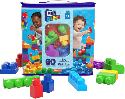 Mega Bloks DCH55 First Builders Big Building Bag Blue- 60 Bloks