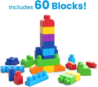 Mega Bloks DCH55 First Builders Big Building Bag Blue- 60 Bloks