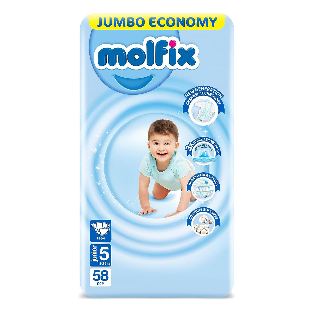 Molfix Baby Diaper Belt 5 Junior (11-18 kg) 58 Pcs