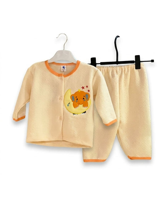 Moon and Elephant Applique Baby Nightsuit (UNX) 6m-18m